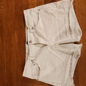 White Jean shorts cutoffs